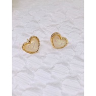 S925 Gold Heart Earrings