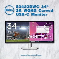 Dell S3423DWC 34" Curved USB-C Monitor (3 Year Luminous Replacement Warranty, WQHD, VA, 1800R Curved Surface, 21:9, USB-C with PD 65W, AMD FreeSync, Height Adjustment, Speaker)