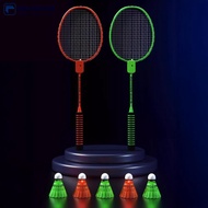 【OMALL】 2PCS LED Badminton Racket Set with Storage Bag Super Lightweight High Elasticity Durable Rac