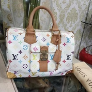 Tas Wanita Louis Vuitton Lv Speedy Multi White Original