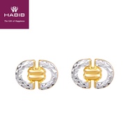 HABIB Blaise White and Yellow Gold Earring, 916 Gold