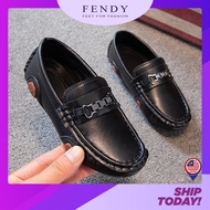 FF Kid's Fashion Casual Loafer | PU Leather Formal Shoes Brown New Raya 2025 | Kasut Budak Lelaki