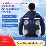 Can Install 4 Fans Overalls Jackets Hats Removable Air Conditioning Clothes with 5V and 12V Fans Pro
