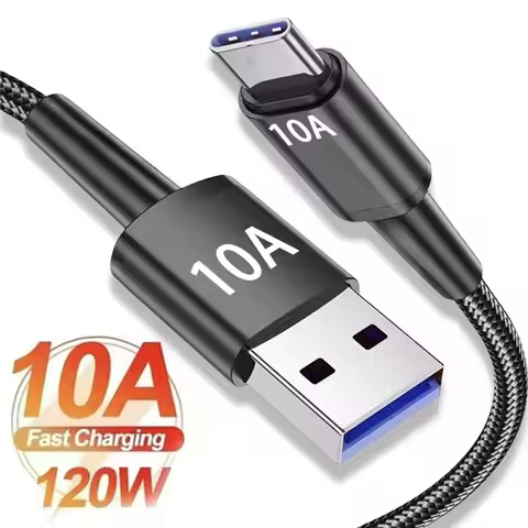 10A 120W Fast Charging Type C Cable For Huawei P50 P40 Pro USB Data Transfer Data Cord For Xiaomi On