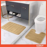 [EY] Comfortable Shower Rug Memory Foam Bathroom Mat 4pcs Memory Foam Bath Mat Set Soft Microfiber N