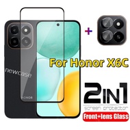 2in1 Screen Protector Tempered Glass For Honor X6C 4G 2025 HonorX6C X6 C X 6C Tempered Film HD Clear