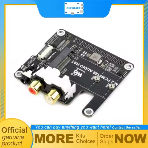 Waveshare Raspberry Pi PCIe M.2 HAT, NVMe SSD Support, I2S Audio Output, 3.5mm Jack + RCA, Driverles