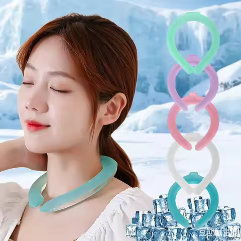 Summer Cooling Neck Ice Ring, Reusable Portable Neck Cooler, Heatstroke Prevention Ice Collar for Ou