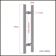 มือจับประตูสแตนเลส ทรงกลมขาตรง ขนาด 60cm-80cm-120 cm  ด้ามจับประตูไม้ มือจับประตูกระจก