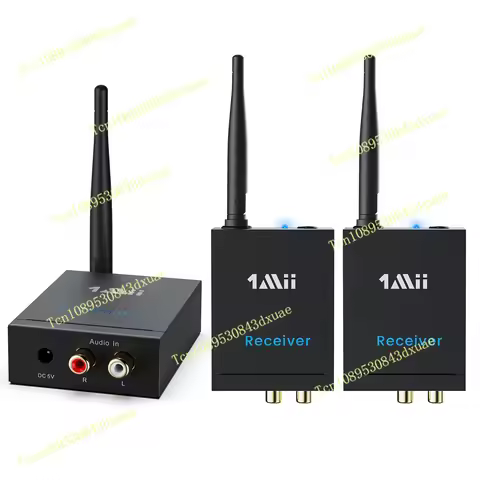 1Mii 2.4G Wireless Audio Transmitter and Receiver 100m Long Distance No Delay 192K/24bit HiFi 1 TX +