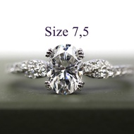 lumiere - cincin moissanite perak 925 silver rhodium plated - 75