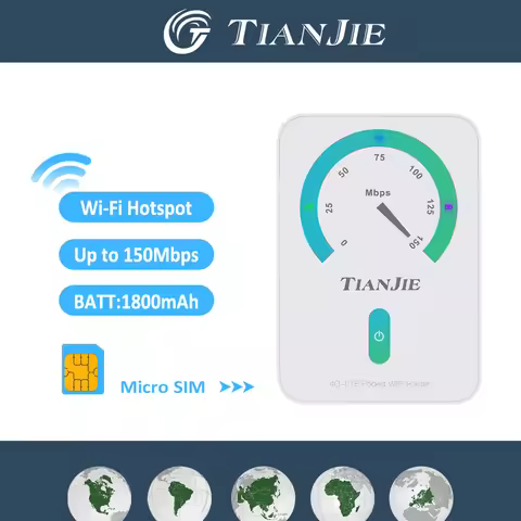 TIANJIE MF906 Mifi With Wifi Hotspot,SIM Card Mobile Wifi,2100mAh 4G Portable Wifi Router,150Mbps Hi
