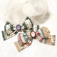 復古花卉蝴蝶結大髮夾 鳥語浮雕古典髮飾