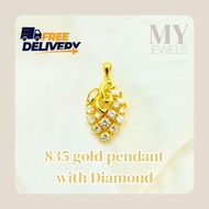 835 gold Diamond Pendant MindYourJewels