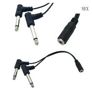 NEX 20cm 3 5mm Female Jack to 2x6 35mm Male Adapter Cable 3 5 to 6 35 mm TRS Mono Male  Aux Socket C