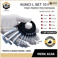 GANTUNGAN SAB KUNCI L SET HEX KEY Ring 1 2 3 4 5 6 7 8 9 10 MM 10IN1 TOOLS Short L Key Set/ L Key Ch