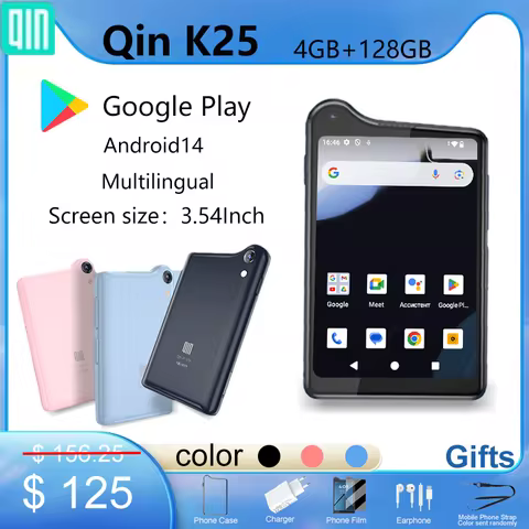 New Qin K25 Android 14 Google Paly MTG81 Touch screen 3.54 inches RAM4GB ROM 128GB Wifi Bluetooth Mi