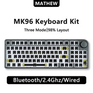 【mathewshop】MATHEW TECH MK96 mechanical keyboard Kit hot-swappable three-mode wireless knob cap yell