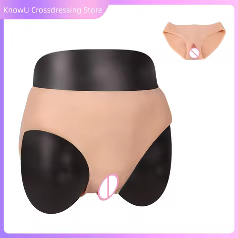 Realistic Cosplay Silicone Panties With Fake Vagina for Crossdresser Transgender Shemale Drag Queen 