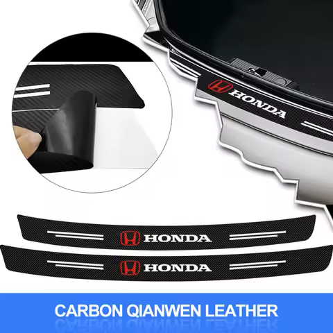 Car Tail trunk Rear Bumper Protector Carbon fiber 3D Sticker Car Styling For Honda Civci CRV Accord 