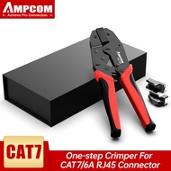 AMPCOM CAT7 Crimping Tool Network Professional Crimper For CAT7 CAT6A STP Modular Plugs With RJ45 8P