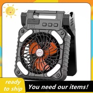 Solar Powered Fan Camping with LED Light, Portable Camping Fan with Solar Panel, Rechargeable Tent C