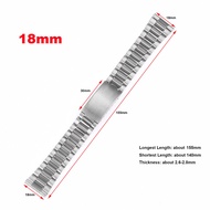 Stainless Steel Watch Band Strap 12mm 14mm 18mm 20mm  Wacth Wrist Band Gold Metal Bracelet Folding Buckle Belt for Seiko