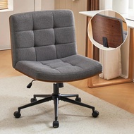 Wide Swivel Criss Cross Legged Chair Wheels , Fsc Certified Wooden Desk Chair Mid - Support , Comfy 