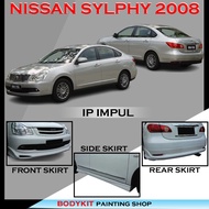 NISSAN SYLPHY 2008 IP IMPUL FULLSET SKIRTING (FRONT SKIRT ,SIDE SKIRT, REAR SKIRT,SPOILER)-MATERIAL PU GETAH/ABS BODYKIT