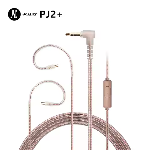 Jcally PJ2+ 5N OFC Earphone Upgraded Cable With Mic for EDX PRO Castor ZSN PRO EDX Lite AS16 PRO Kri