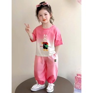 Set of Clothes for Girls to Wear at Home in Cute Mixed Colors Sizes 9 - 37kg Suitable for Many Ages