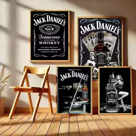 Drink J-jack D-Daniels Painting Poster Self-adhesive Art Waterproof Paper Sticker Coffee House Bar R