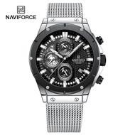 Naviforce 8027S นาฬิกาควอตซ์ที่เที่ยงตรงการเคลื่อนไหวนาฬิกาข้อมือสำหรับผู้ชายนาฬิกาข้อมือกันน้ำกีฬา