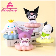 Kuromi Night Light White Dog Pancha Dog Sitting in the Cloud with Led Light for Cake Decoration, Dec