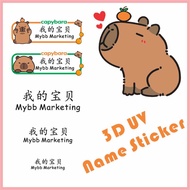 Capybara 3D UV Name Sticker - ready stock