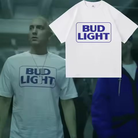 Eminem Houdini Bud Light T Shirt Men/Women Harajuku The Death of Slim Shady Tshirt Unisex High Quali
