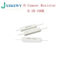 5PCS 20W 5% Cement Resistor Power Resistance 0.1 ~ 10K 0.1R 0.5R 1R 2R 4.7R 5R 10R 50R 0.25 0.47 0.5