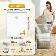 TAILI 10PCS Vacuum Compression Bags for Comforter and Blankets Jumbo Vacuum storage Seal Bags for Bedding 80*100cm Space Saver Bags for Clothes Pillows Saving More Closet Space