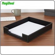 MagiDeal Elegant Design Leather Document Tray Space-Saving A4 File Holder Long-Lasting Construction 