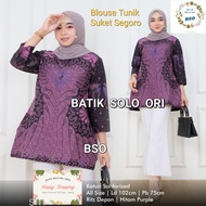 BLUS BATIK WANITA SUKET SEGORO UNGU LILAC. Baju Batik Wanita Atasan Blus Batik Solo Murah Kemeja Len
