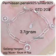 NEW 925 SILVER BRACELET WITH WHITE GOLD PLATED GTD 203, GTD 204 GTDGB