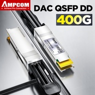 AMPCOM Generic Compatible 400G QSFP-DD Direct Attach Copper Twinax Cable for Cisco Mikrotik Ubiquiti