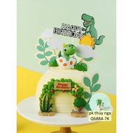 5 Dinosaurs Plastic Eggs for Cake Decoration