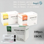 100pcs 30G4mm 30G13mm 30G25mm 32G4mm 32G13mm Disposable Beauty Small Needle 34G1.5mm 34G2.5mm 34G4mm