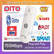 【Support DITO】All network support for Global Pocket wifi 4G Wireless 4G LTE WiFi Router USB Modem Pocket wifi Hotspot Dongle Mobile Broadband For Home Office WiFi Coverage