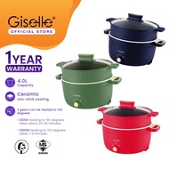 Giselle Multi-Function Electric Hot Pot Cooker With Ceramic Inner Pot (4L) [Free Steamer 1000W] KEA0