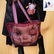 【BB】 1Pcs Cute KT Cat Shopping Handbag HelloKitty Y2K Baddie Aesthetic Double-sided Large Capacity S