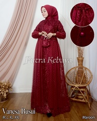 GAMIS BUSUI VANESA TILE FULL BRUKAT MUTIARA SIZE M L XL XXL DRESS KONDANGAN GAMIS TILE BRUKAT MUTIAR