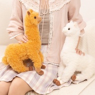 Alpaca Plush Doll Orange Yellow Alpaca White Alpaca Glossy Eye Long Leg Animal Collection