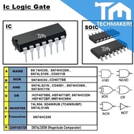 IC Digital Logic Gate 14-pin AND NAND OR XOR NOR HEX Inverter 5V 3.3V TTL CMOS 74HCXX CD40XX SN74HC0